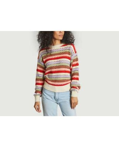 La Petite Francaise La Petite Francaise Panache Crochet Sweater - Rosso