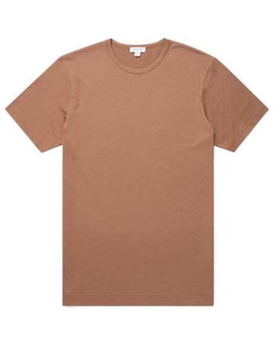 Sunspel Tobacco Cotton T Shirt - Multicolour