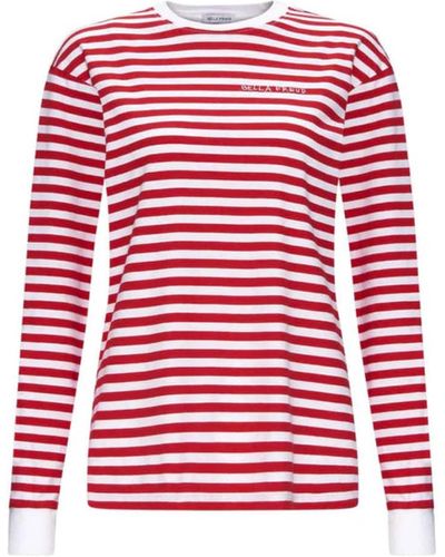 Bella Freud Long Sleeve Striped T-Shirt - Rot
