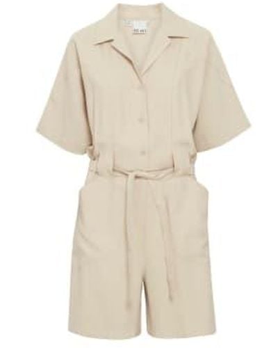Ichi Rivaly Shorts Jumpsuit-oxford -20121212 - Natural