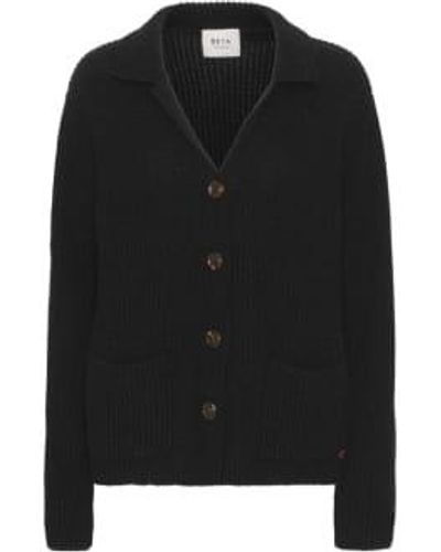 BETA STUDIOS Gogo Mongolian Cashmere Cardigan Jacket - Black