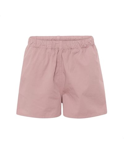 COLORFUL STANDARD Pantalones cortos sarga orgánica rosa scolorida