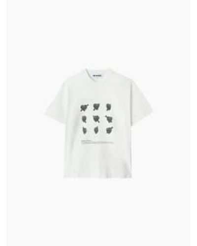 Sunnei Klassische "Stone Hearts" -T-Shirts - Weiß