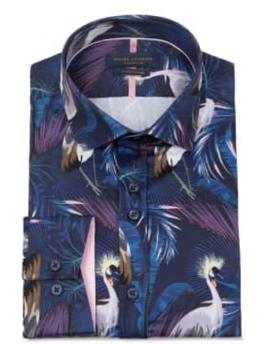 Guide London Crane Print Shirt - Blue