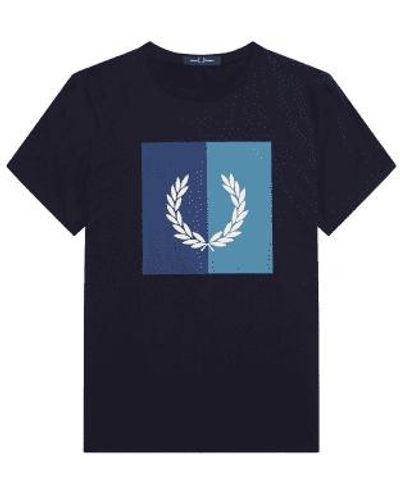 Fred Perry Laurel Wreath Graphic Tee Navy - Azul