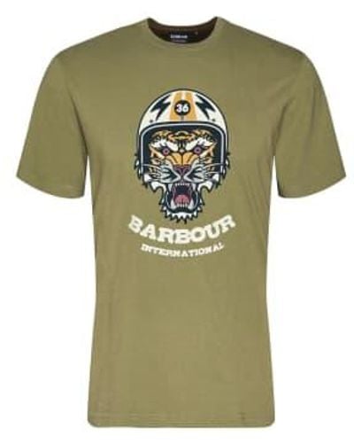 Barbour International Socket Graphic T-shirt Olive Branch M - Green