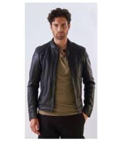 Oakwood Large Agent Classic Leather Jacket - Nero