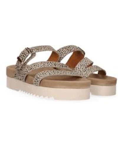 Maruti Balou Hairon Leather Sandals - Brown