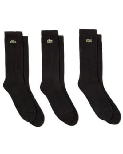 Lacoste Sport Socks 3 Pack Ra2099 Triple Black - Nero