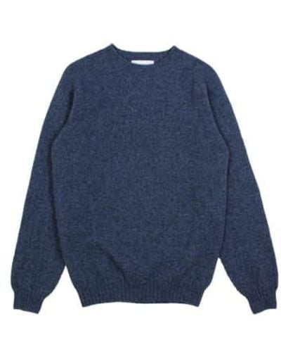 Merchant Menswear Rundhals- aus feiner lammwolle - Blau