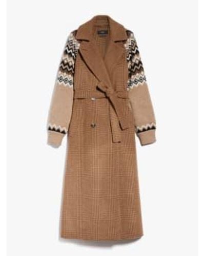 Weekend by Maxmara Rieti Prince Of Wales Check Oversized Coat Size 10 - Marrone