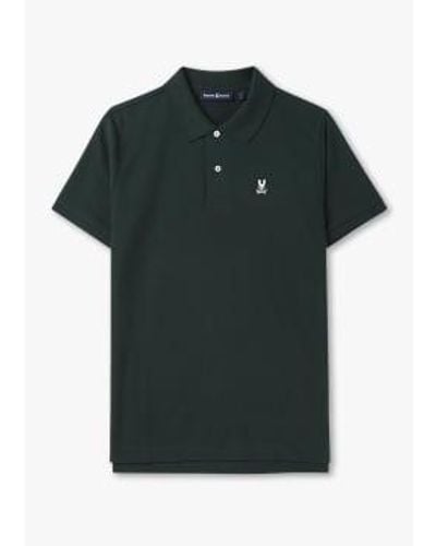 Psycho Bunny Mens Classic Pique Polo Shirt In Forest 1 - Verde