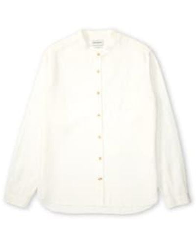 Oliver Spencer Grandad Shirt Haston Crem - Bianco