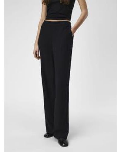 Object Sanne Linen Blend Trousers - Black