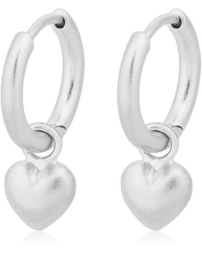 Pernille Corydon Heart Huggies Silver - Blanco