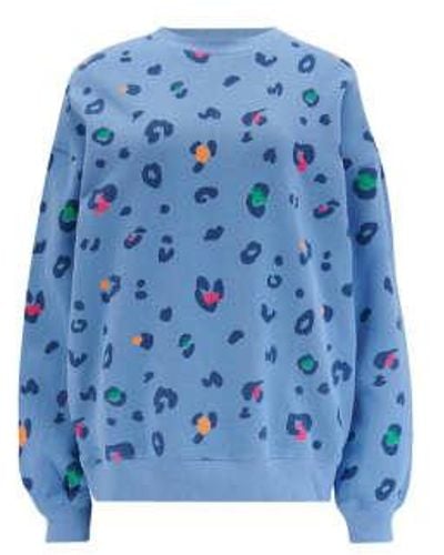 Sugarhill Sweat-shirt eadie en couleur pop léopard imprimé - Bleu