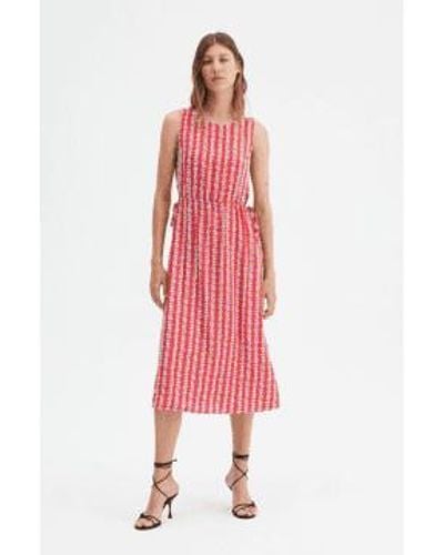 Compañía Fantástica Printed Sleeveless Midi Dress - Rosso