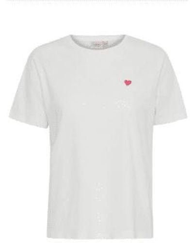 Fransa Herz -t -shirt in de mix - Weiß