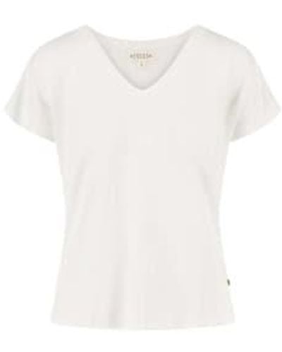 Zusss T Shirt V Hals - Bianco