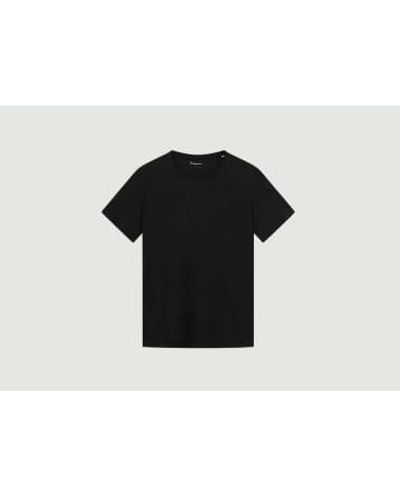 Knowledge Cotton Basic Regular T-shirt S - Black
