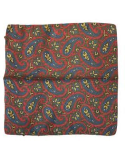 Fresh Paisley Silk Pocket Square - Brown