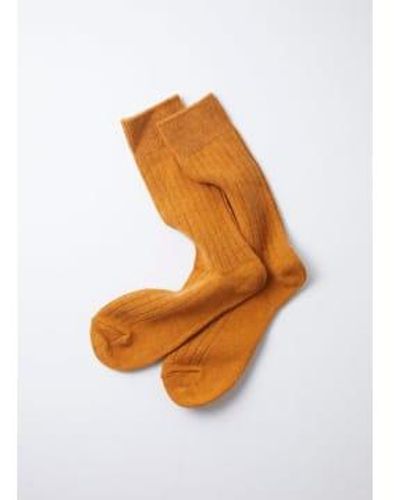 RoToTo Cotton Wool Ribbed Crew Socks M - Orange