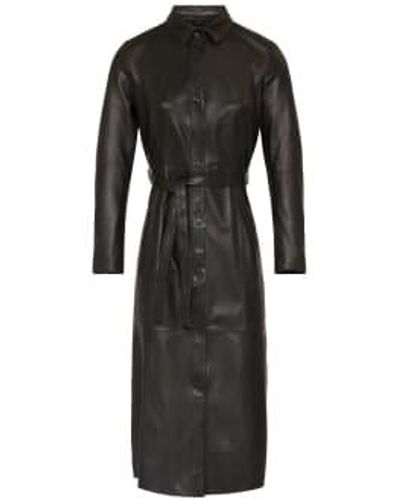 Goosecraft Robe en cuir noire spencer