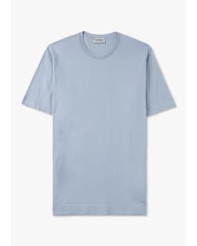 John Smedley Herren-lorca-t-shirt in mirage blau