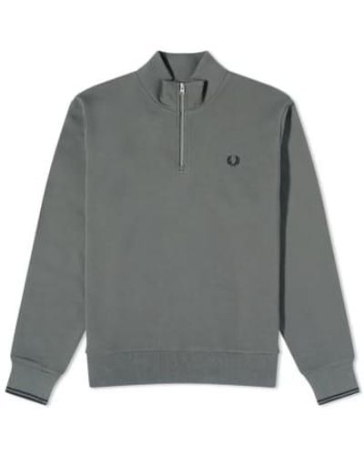 Fred Perry Half zip crew sweat shad field - Gris