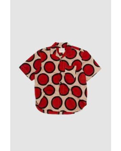 Kardo Impression circulaire multi-couleurs chemise Ronen - Rouge