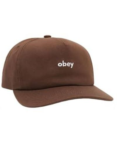 Obey Lowercase Hat 5 Men's Panel T.u. - Brown