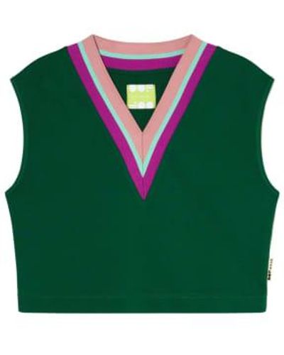 OOF WEAR Vest With Striped Neckline 4023 Xsmall - Green