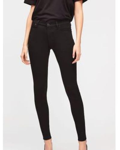7 For All Mankind Hohe taille illusion luxus schwarze schlanke skinny jeans
