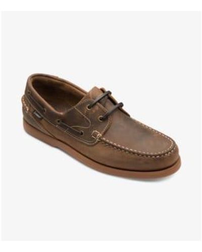 Loake Oiled Nubuck Lymington Shoes - Brown