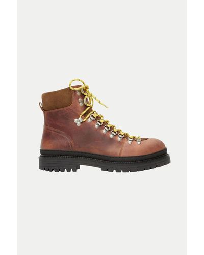 SELECTED Cognac Landon Leather Hiking Boot - Brown