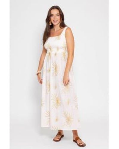 Sundress Amaan firework broired sans manches taille la robe: m / l, col: - Blanc