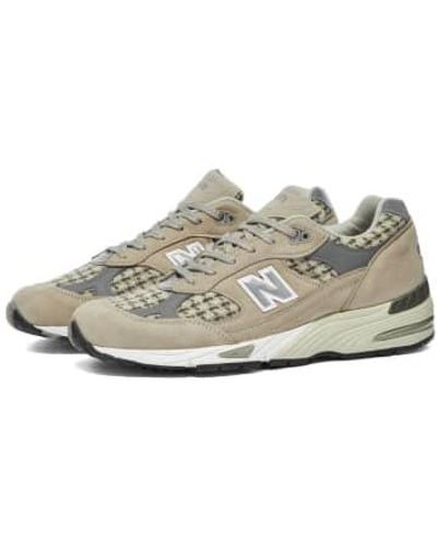 New Balance M991Ht Made In England Harris Tweed Shoes - Bianco