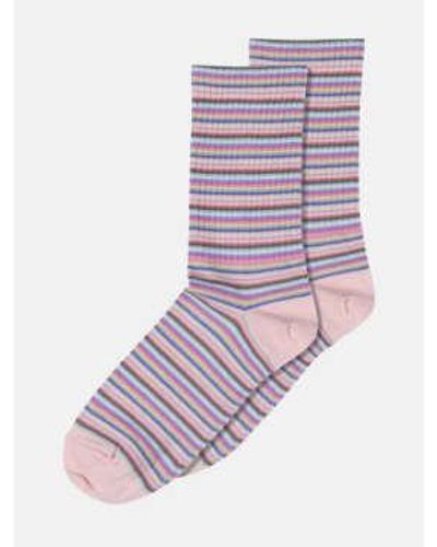 mpDenmark Ada Ankle Socks Silver Pink 37-39 - Purple
