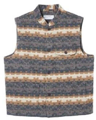 Universal Works Battleman Waistcoat Chocolate L - Gray