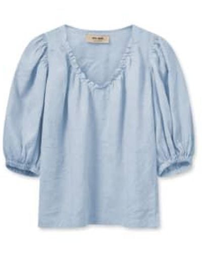 Mos Mosh Tissa linen blusa-cashmere azul-160160