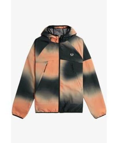 Fred Perry Printed Shell Hooded Jacket Night - Verde