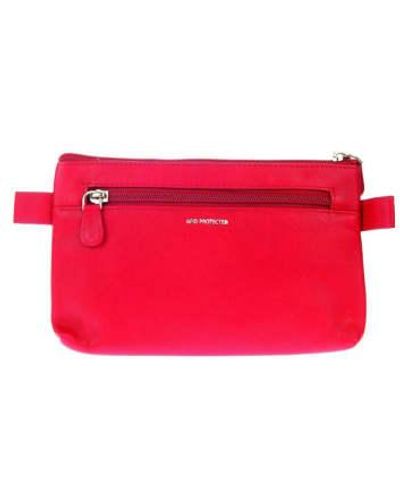Golunski Soft Leather Make Up/ Cosmetic Bag/ Clutch Bag - Red