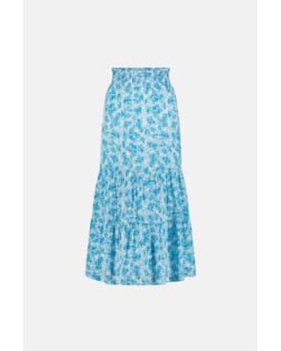 FABIENNE CHAPOT Louise 3 Tiered Midi Skirt In Figolette Print 34 - Blue