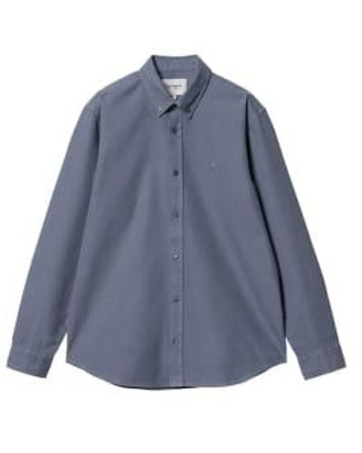 Carhartt Camisa Ls Bolton Hudson - Blue