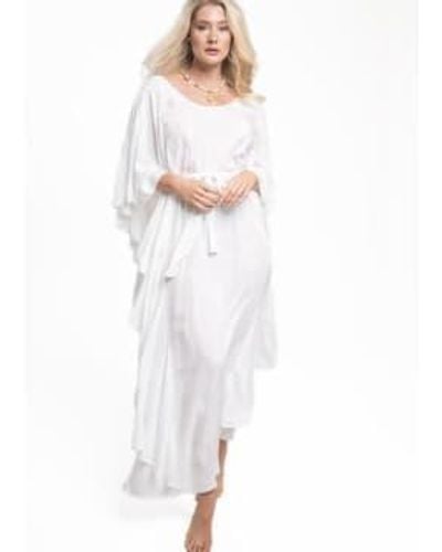 Pranella Robe maxi caftan charleston blanc