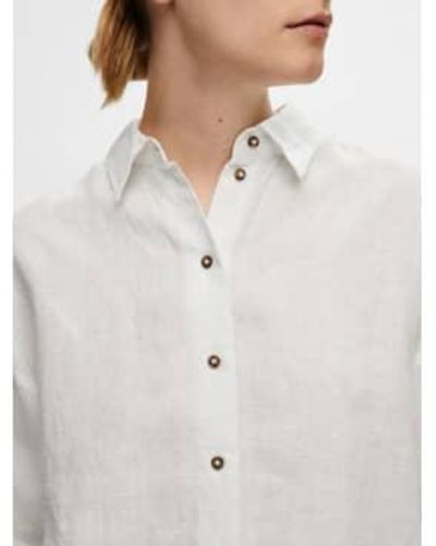 SELECTED Linnie Ls Shirt Snow - White