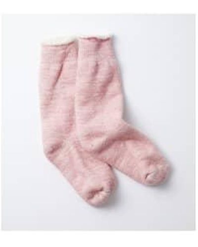 RoToTo Chaussettes double face crew - Rose