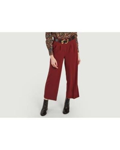 King Louie Fintan Woven Crepe Trousers 36 - Red