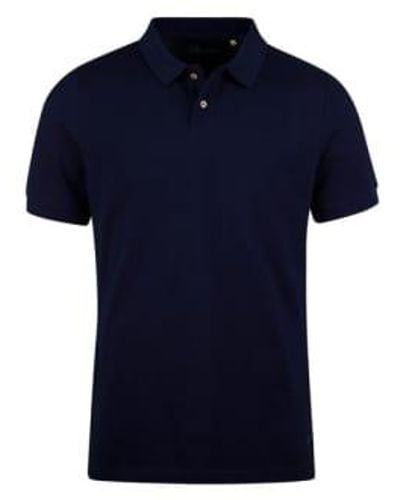 Stenströms Navy Cotton Pique Polo Shirt 4401252401190 M - Blue