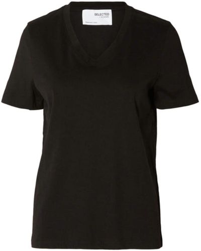 SELECTED Camiseta algodón orgánico negro clásico